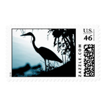 Heron Silhouette Postage Stamp