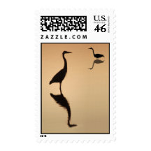 Heron Silhouette Postage Stamp