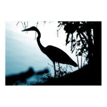 Heron Silhouette Poster posters
