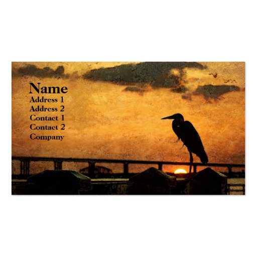Heron Sunset Business Card