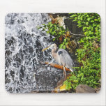Heron  & Waterfall Photography Mousemat Mousepads