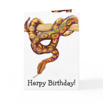 Herps Happy Birthday Rainbow Boa Snake Card