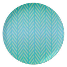 Herringbone Turquoise Blue Plate
