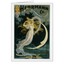 Herrmann ~ Maid of the Moon Vintage Magician Act Cards