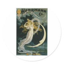 Herrmann ~ Maid of the Moon Vintage Magician Act Sticker