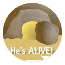 He's Alive! Round Sticker