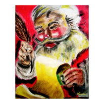 "He's Checking His List" posters by DonnaSK "He's Checking His List" posters