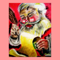 "He's Checking His List" posters by DonnaSK "He's Checking His List" posters