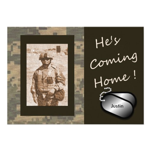 He's Coming Home! Welcome Home Party Custom Announcement
