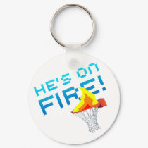 He's on FIRE! keychains