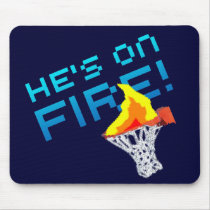 He's on FIRE! mousepads
