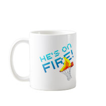 He's on FIRE! mugs