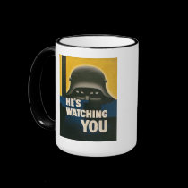 He's Watching You - Vintage WWII mugs