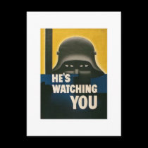 He's Watching You - Vintage WWII postcards