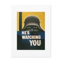 He's Watching You - Vintage WWII postcards by scenesfromthepast He's Watching You - Vintage WWII postcards