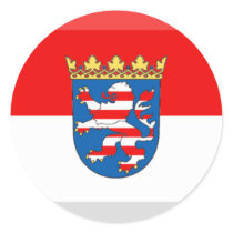 Hessen Flag Gem Round Sticker