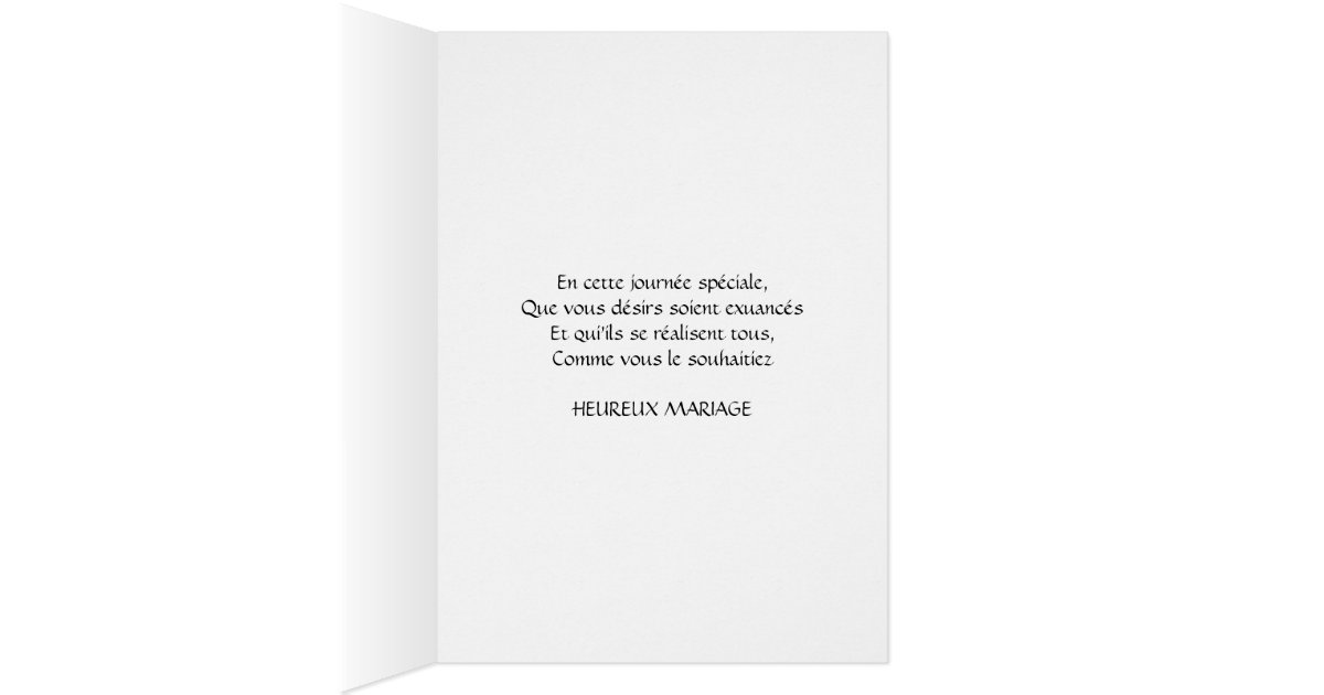 Heureux Mariage French Wedding Congratulations Card Zazzle