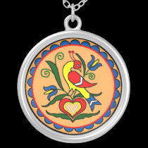 Hex Sign Dutch Bird necklaces