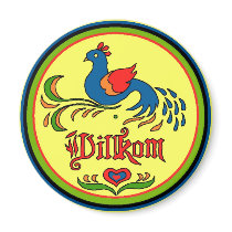 Hex Sign Welcome Bird magnets