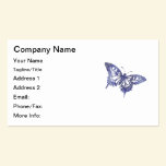 Hex Tiles Mosaic Butterfly in Blue business cards