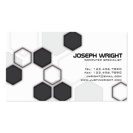 Hexagons - Black Business Card (front side)