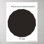 Hexakaidecagon Poster of Polygon