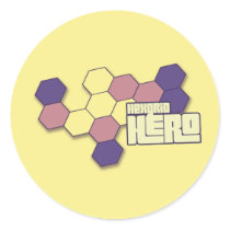 Hexgrid Hero Round Sticker
