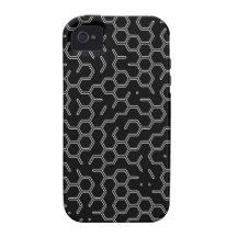 hexo x1x patter Grey on Black iPhone 4 Case