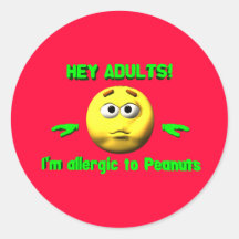 Hey Adults - Peanut Allergy Stickers