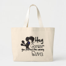 Hey Colon Cancer You Picked The Wrong Diva Canvas Bag