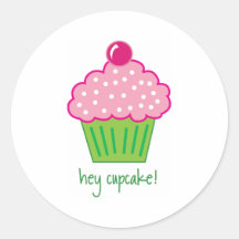 hey cupcake! round stickers