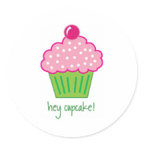 hey cupcake! round stickers