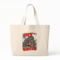 Hey cutey funny squirrel cute tote bag by loveandlight Hey cutey funny squirrel cute tote bag