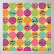 Hey Cutie Circle Pattern Poster