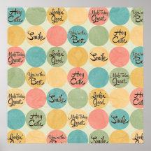 Hey Cutie Circle Pattern Print