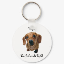 "Hey... Dachshunds Rule!" keychains by kokobaby "Hey... Dachshunds Rule!" keychains
