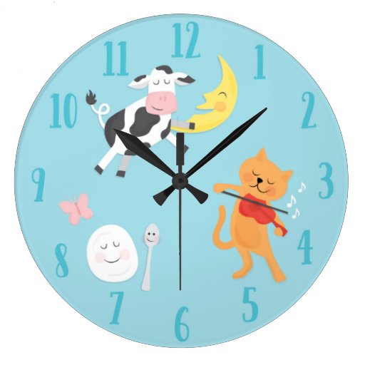 Hey Diddle Diddle Nursery Rhyme Children's Clock Zazzle