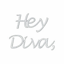 Hey Diva, Where's My Dude Navy embroidered shirts