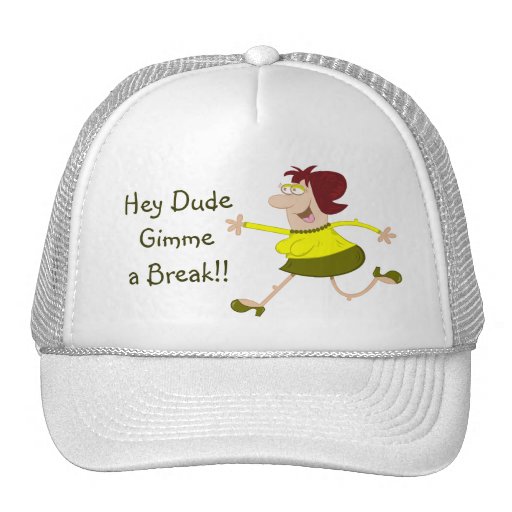 Hey Dude Cartoon Baseball Cap Template Mesh Hat Zazzle