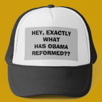 HEY, EXACTLY WHAT HAS OBAMA REFORMED?? hats