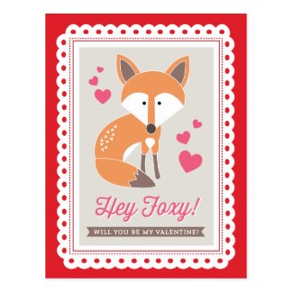 Hey Foxy! by Origami Prints Valentine Postcard