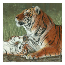 Hey Mom Wake Up! tiger invitation card