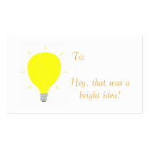 Hey, that was a bright idea! profile card business cards