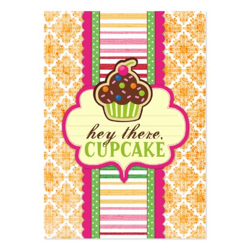 Hey There, Cupcake Chubby Business Cards (front side)