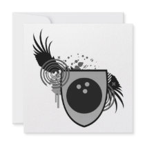 hi-fi bowling ball crest personalized invite