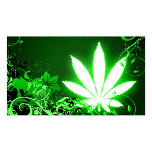 hifi marijuana leaf DoubleSided standard business cards (Pack of 100