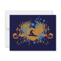 hi-fi snowboarder personalized invitations