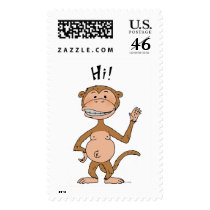 Hi! monkey postage by jsoh Hi! monkey postage