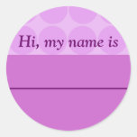 "Hi, my name is ______" - Lavender Dotted Design Sticker