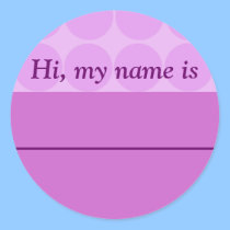 "Hi, my name is ______" - Lavender Dotted Design stickers
